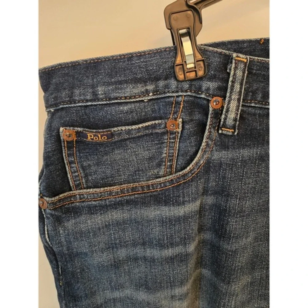 Polo Ralph Lauren Mens Classic Fit Blue‎ Denim Jeans Medium Wash 36x32